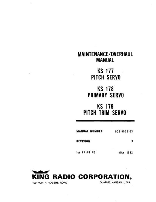 King KS177,178,179 1982 Maintenance-Overhaul Manual (006-5553-01)