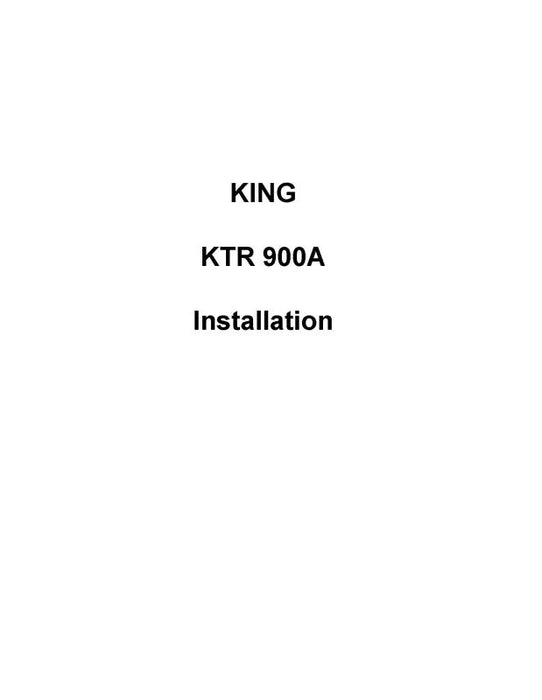 King KTR-900A VHF Comm Transceiver Installation Manual (006-5034-01-IN)