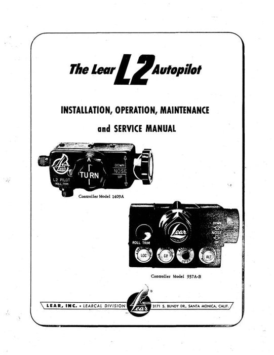 Learjet L2 AutopilotModels1409A,937A,B Installation, Operation, Maintenance, Service (LEL2AUTOPILOT)