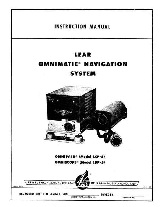 Learjet Omnimatic Navigation System Instruction Manual (ARIM-17)