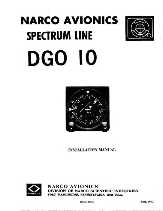 Narco DGO10 Spectrum Line 1972 Installation Manual (03209-0622)