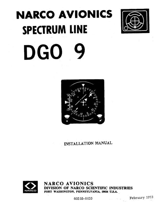 Narco DGO9 Spectrum Line 1973 Installation Manual (03210-0620)