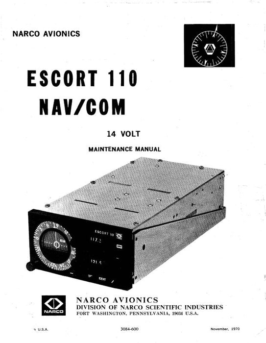 Narco Escort 110 Nav-Com 14 Volt1970 Maintenance-Installation- (3084-600)