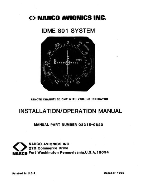 Narco IDME 891 System 1983 Installation Manual (03315-0620-IN)