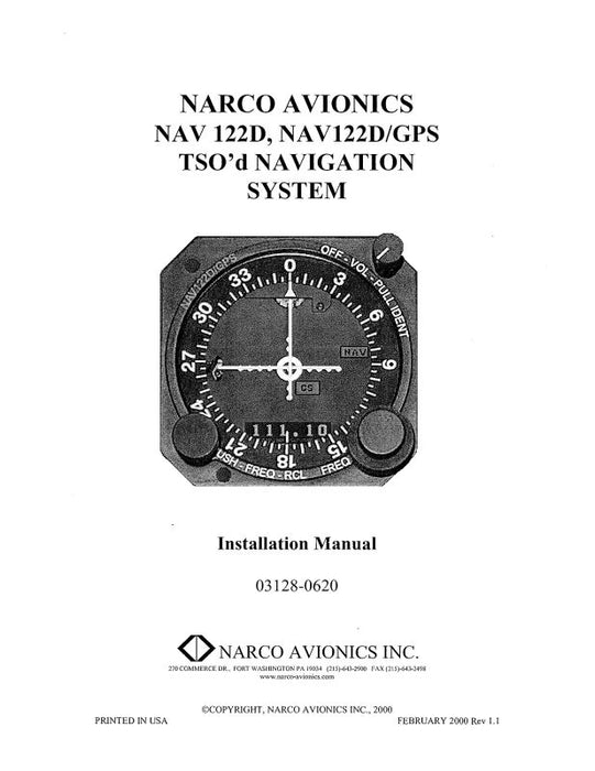 Narco NAV 122D Navigation System Installation Manual (03128-620)