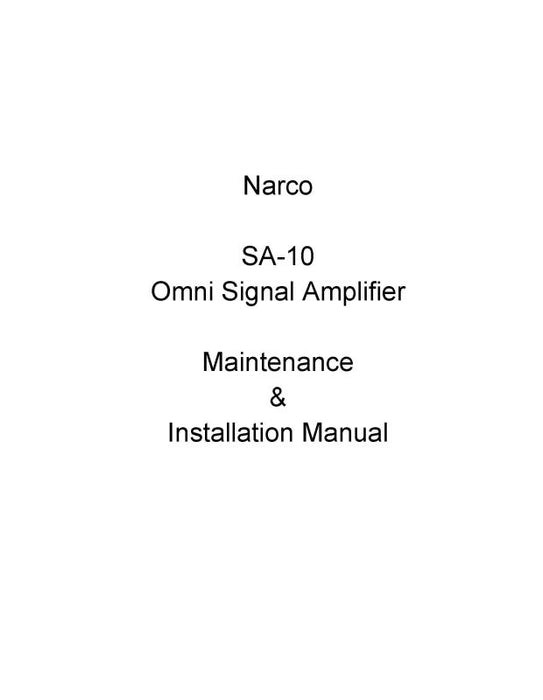 Narco SA-10 Omni Signal Amplifier Maintenance & Installation Manual (3706-601,621)