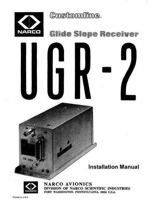Narco UGR-2 Glide Slope Receiver Installation Manual (3502-622)