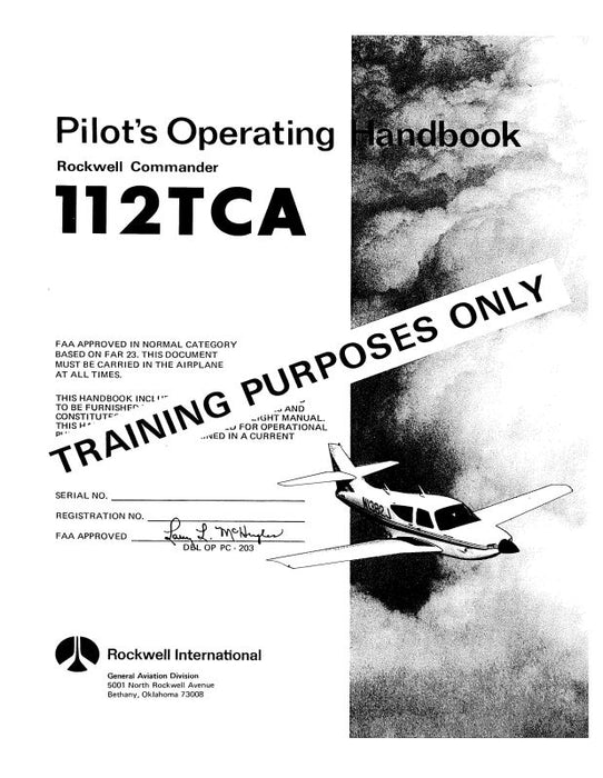 Aero Commander 112TC-A Commander 1977-79 Pilot's Operating Handbook (AC112TCA77POH-C)