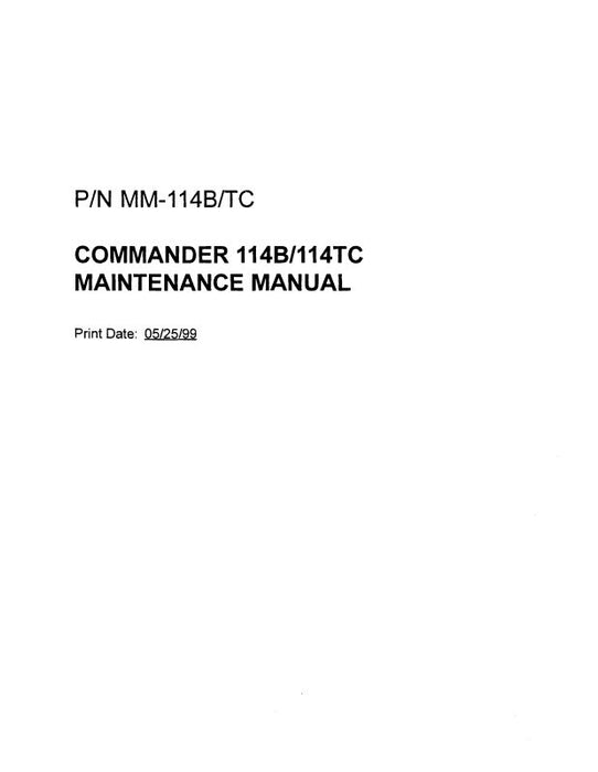 Aero Commander 114B. 114TC Commander 1999 Maintenance Manual
