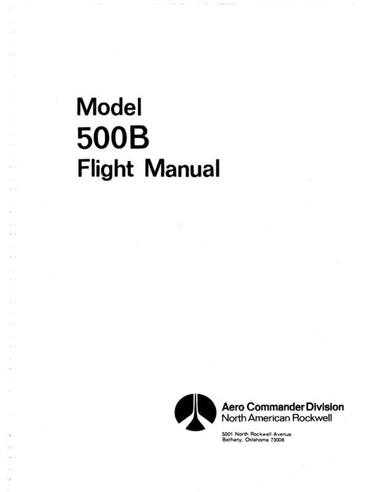 Aero Commander 500B 1960-65 Flight Manual (AC500B-F-C)