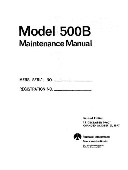 Aero Commander 500B Maintenance Manual (AC500B-M-C)