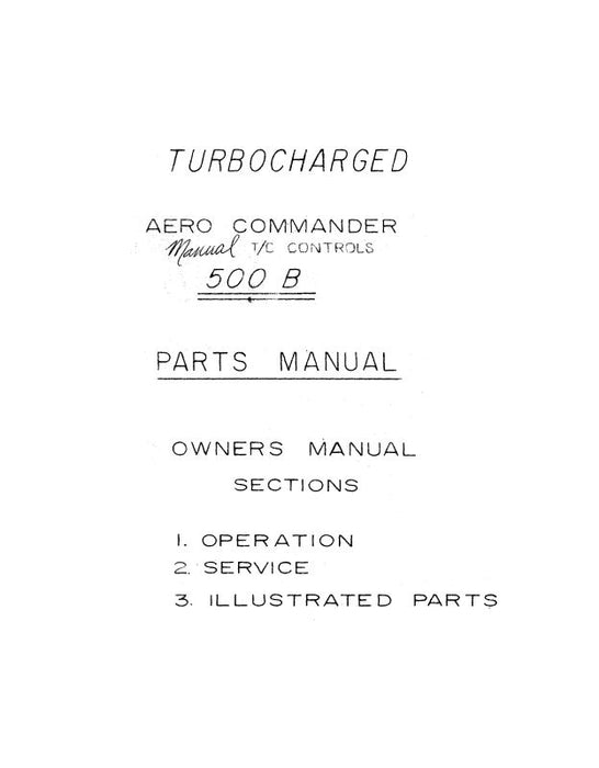 Aero Commander 500B Turbocharged Parts-Owners (AC500B-P-C)