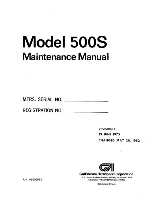 Aero Commander 500S 1975 Maintenance Manual (M500004-2)