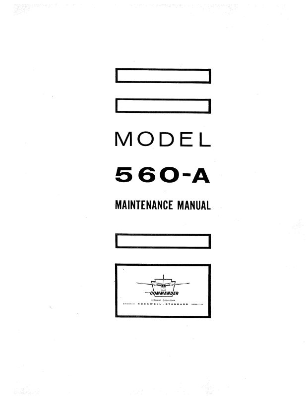 Aero Commander 560A Maintenance Manual (AC560E57-60-F-C) — Essco Aircraft