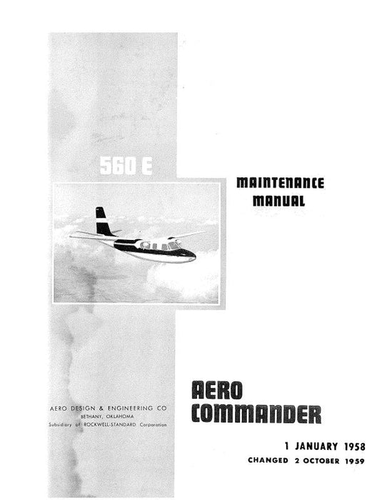 Aero Commander 560E Maintenance Manual (AC560E57-60-F-C)