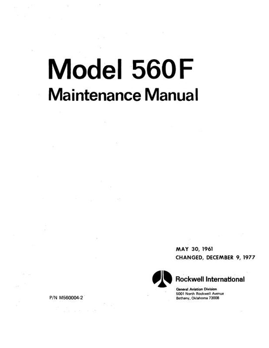 Aero Commander 560F Maintenance Manual (M560004-2)