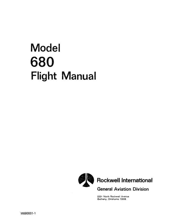Aero Commander 680 1957 Flight Manual (M680001-1)