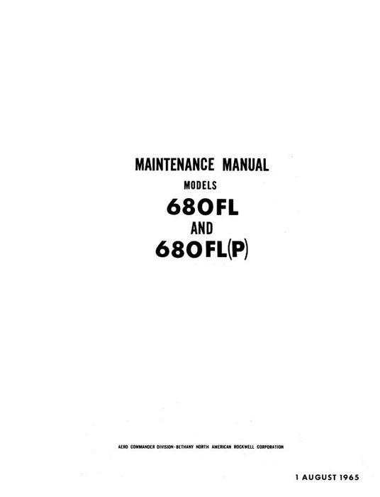 Aero Commander 680FL Grand Commander Maintenance Manual (AC680FL-M-C)