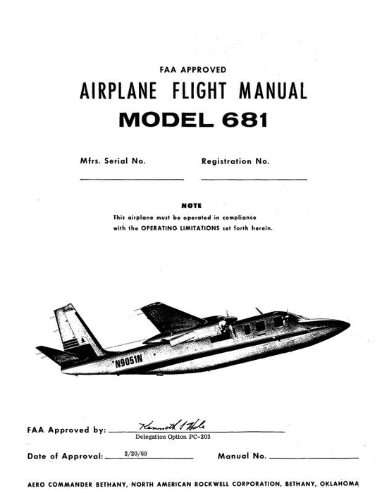 Aero Commander 681 1970-72 Flight Manual (AC681,B-F-C)