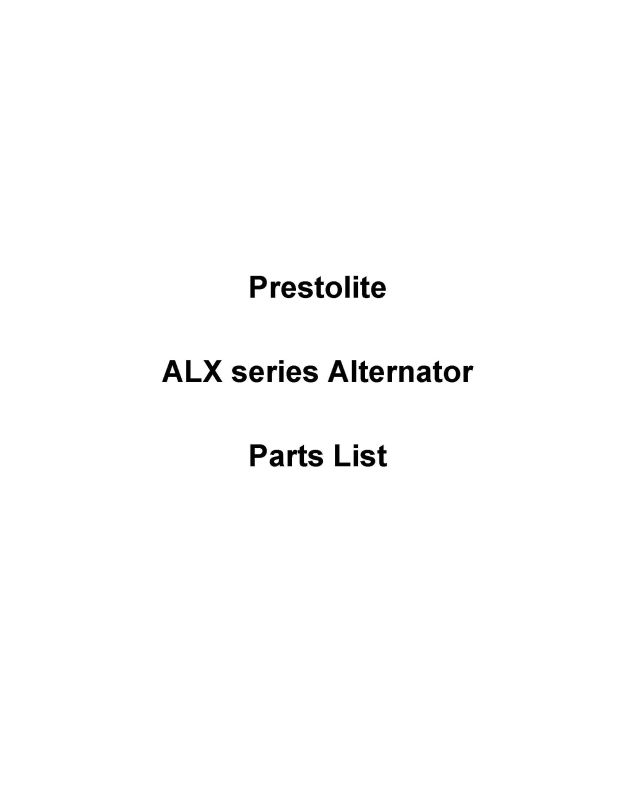 Prestolite Prestolite Alternator ALX Series Service Parts List — Essco