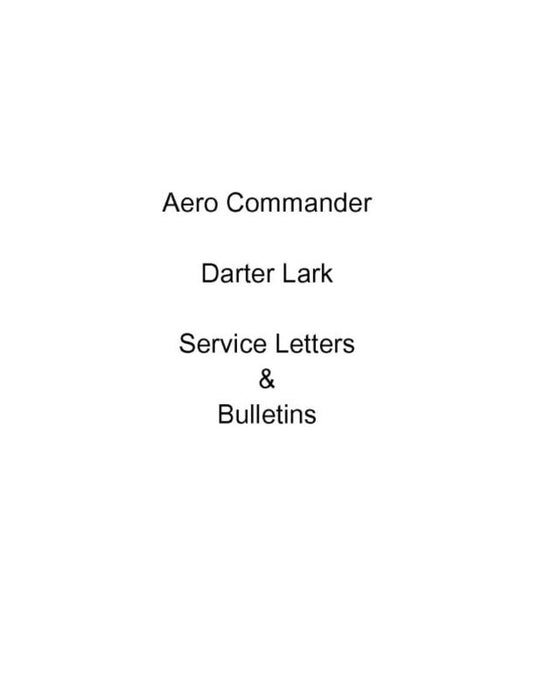 Aero Commander Service Letters and Bulletins Service Letters & Bulletins (AC100,180-SLB-C)