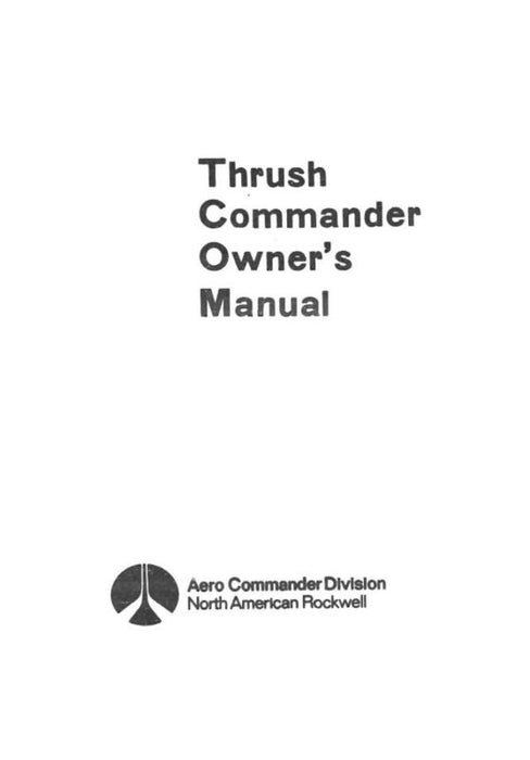 Aero Commander S-2R Thrush Commander Owner's Manual (ACS2R-O-C)