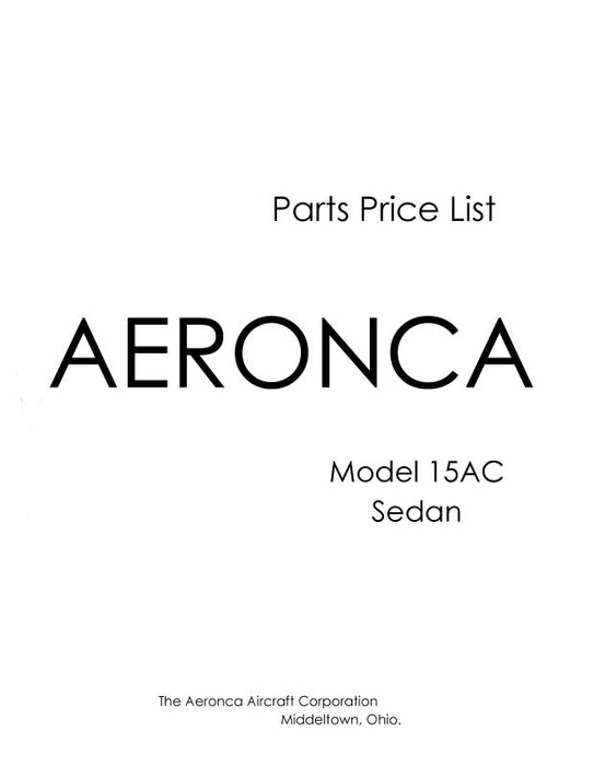 Aeronca 15AC Series 1949 Parts Catalog (AE15AC-49-P-C)