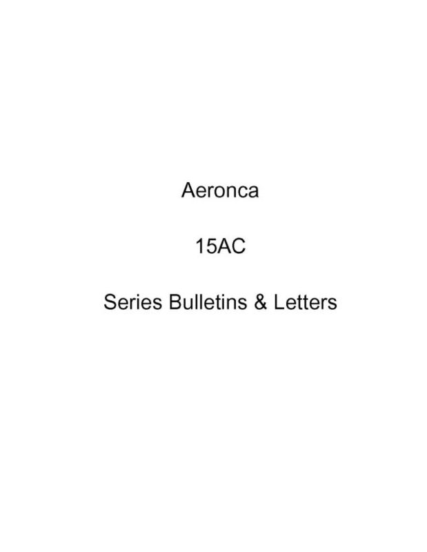 Aeronca 15AC Series Bulletins & Letters (AE15ACBLC) — Essco Aircraft