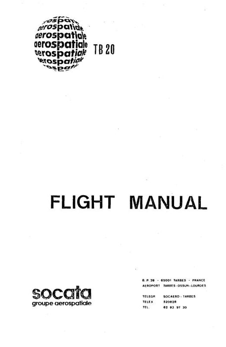 Aerospatiale TB20 Trinidad Flight Manual (A4TB20-83-F-C)