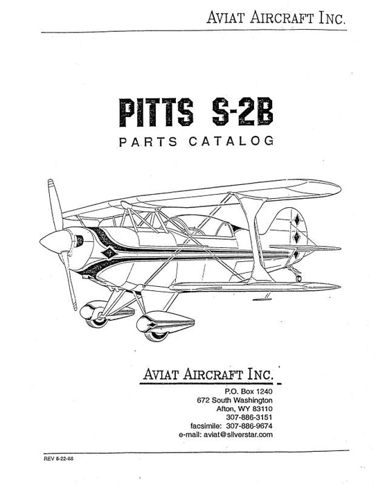 Aviat Aircraft Inc Pitts Model S-2B Parts Catalog (ATS2B-88-P-C)