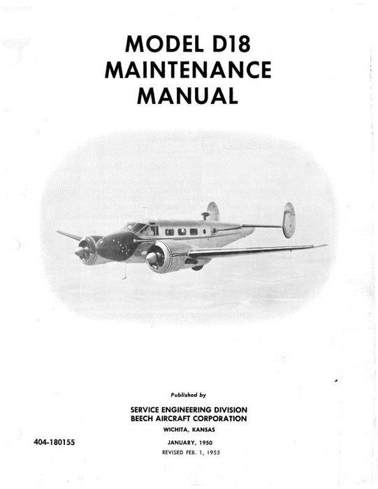 Beech D18 Series Maintenance Manual (404-180155)