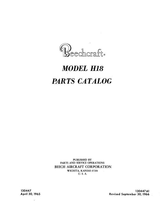 Beech H18 Tri-Gear Parts Catalog (130447-A1)