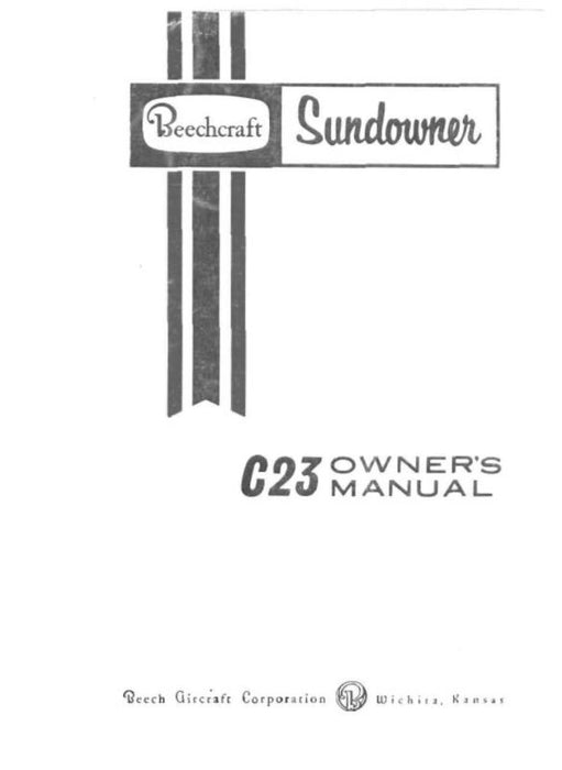 Beech C23 Sundowner Owner's Manual (169-590008-13)