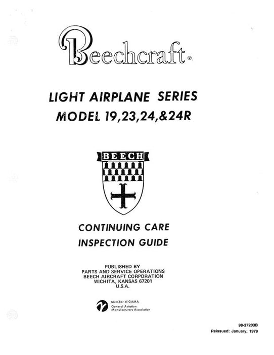 Beech 19,23,24 Series Continuing Care Inspection Guide (98-37203B)