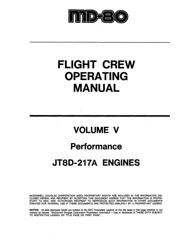McDonnell Douglas MD-80 (DC-9-80) 1986 Flight Crew Operating Vol V (MC ...