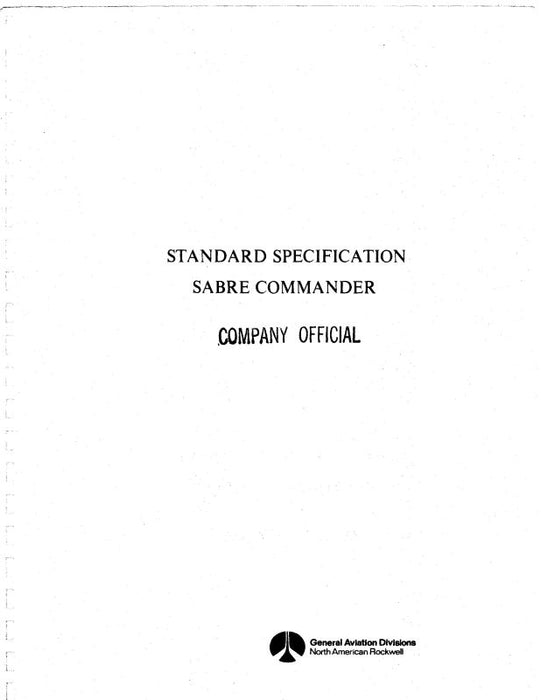 North American Sabre Commander 40A Standard Specification (NA40A STSPEC C)