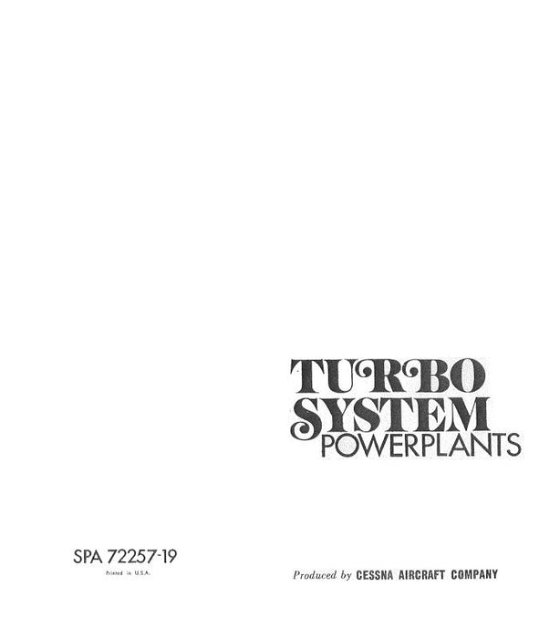 Cessna Turbo System Powerplants Principles Of Operation (CETURBOSYSTEMPWPL C)