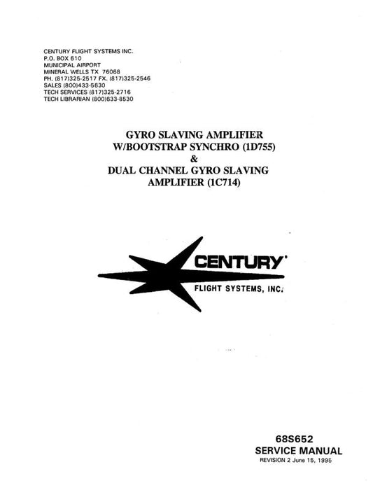 Century Flight Systems 1D755, 1C714 1995 Description, Maintenance Manual (68S652)