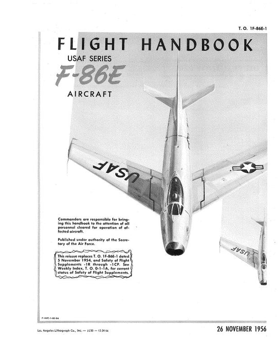 North American F-86E 1956 Flight Manual (1F-86E-1)