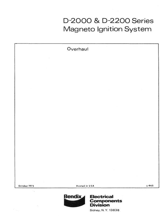 Bendix D-2000, D-2200 1973 Overhaul Manual (L-945)