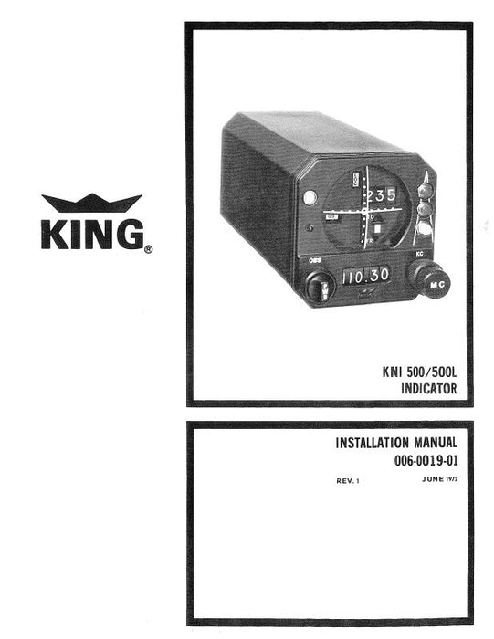 King KNI 500-500L Indicator Maintenance, Overhaul, Installation Manual (006-0019-01)