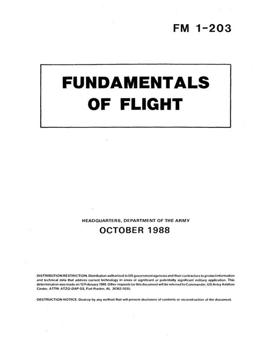 Bell Helicopter Army Fundamentals of Flight 1988 Field Manual (FM 1-203)