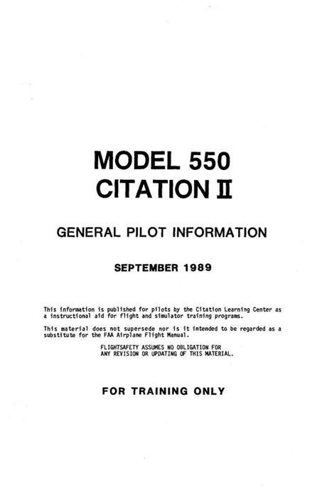 Cessna Citation II 550 General Pilot Information (CE550-GI-C)