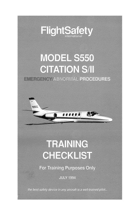 Cessna Citation S-II S550 Training Checklist 1994 (CES550-TRCLC)