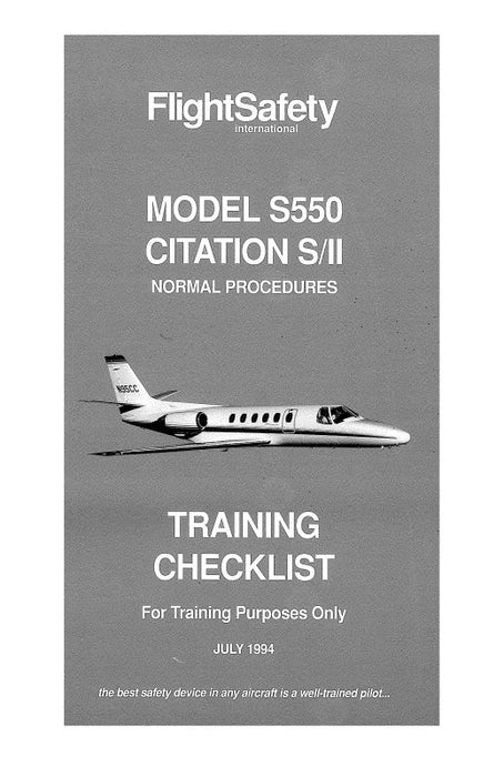 Cessna Citation S-II S550 Training Checklist 1994 Normal Procedures (CES550-TRCLC)