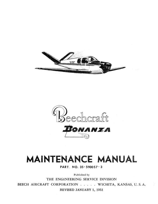 Beech 35 Maintenance Manual 1951 (BE35-51-M-C)