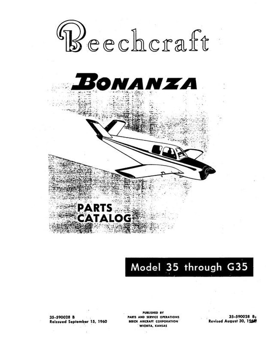Beech 35 - G35 Parts Catalog (35-590028B)