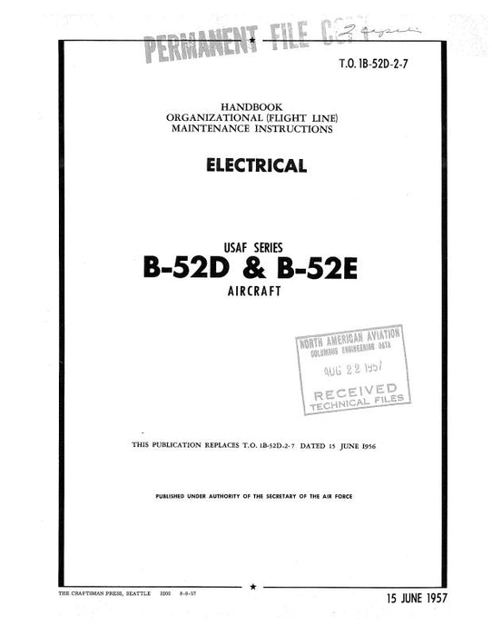 Boeing B-52D & E Organizational (Flight Line) Maintenance 1957 (1B-52D-2-7)