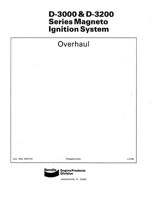 Bendix D-3000, D-3200 1983 Overhaul With Parts Manual (L-1176)