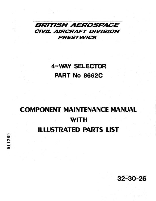 British Aerospace 4-Way Selector Valve Maint. With Parts (32-30-26)